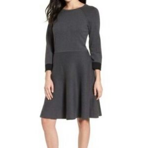 Vince Camuto Fit & Flare Sweater Dress Gray Size X